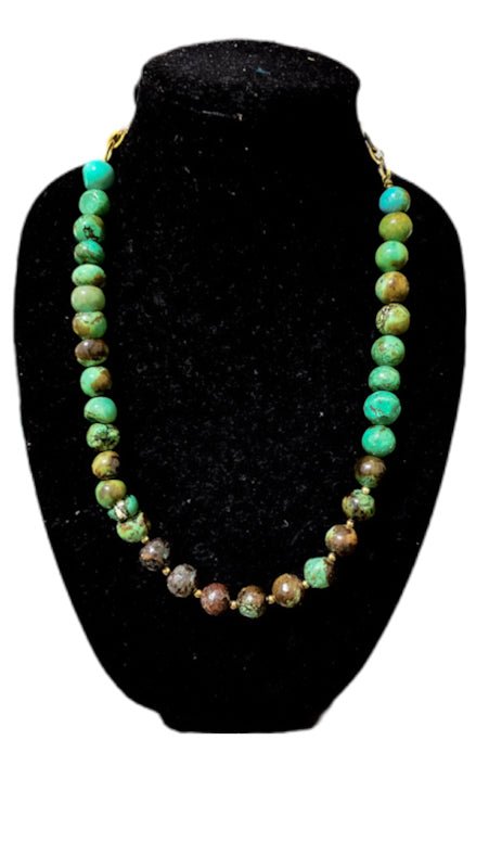 Natural Green and Brown Turquoise Necklace