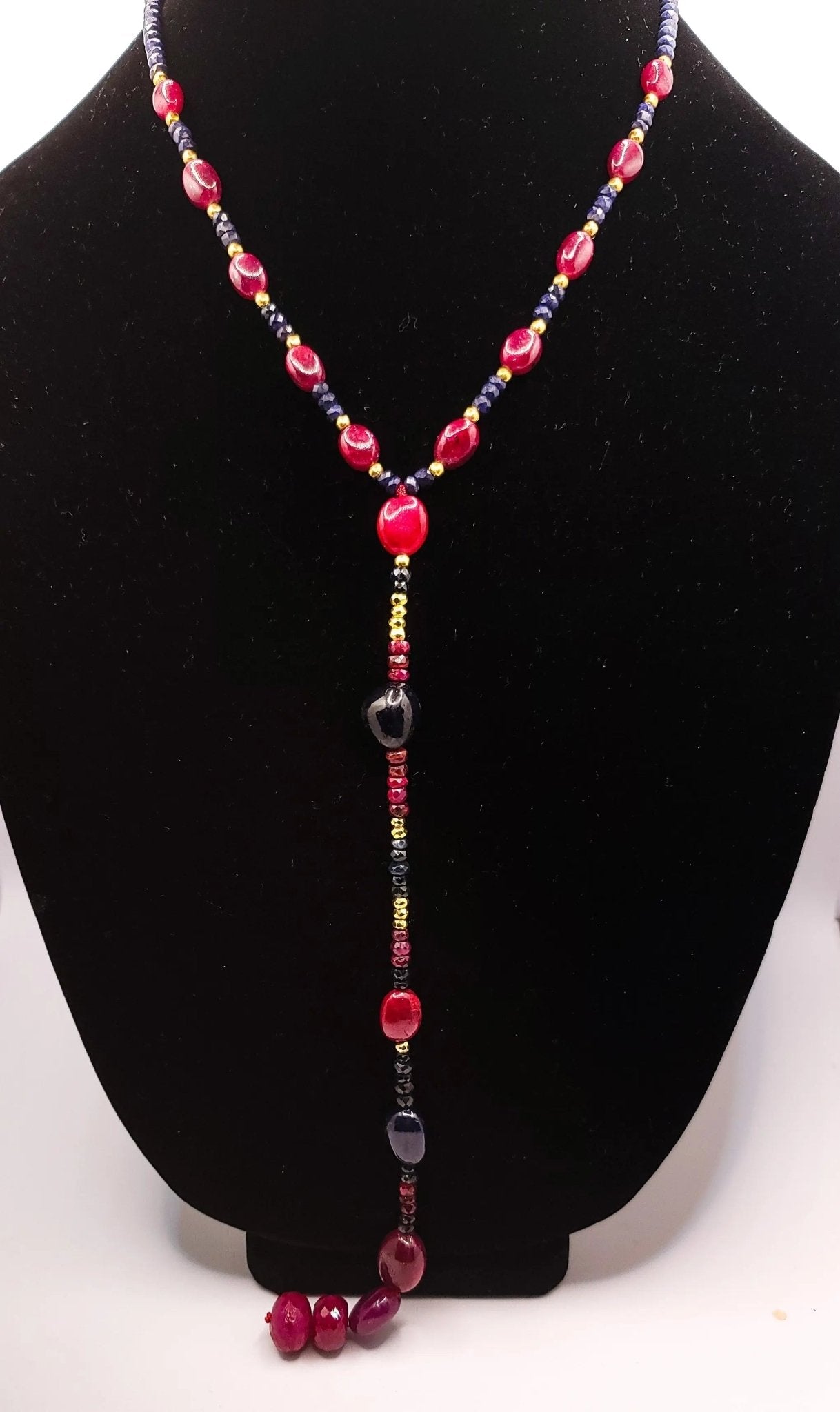 Natural Ruby and Sapphire Collar Necklace.