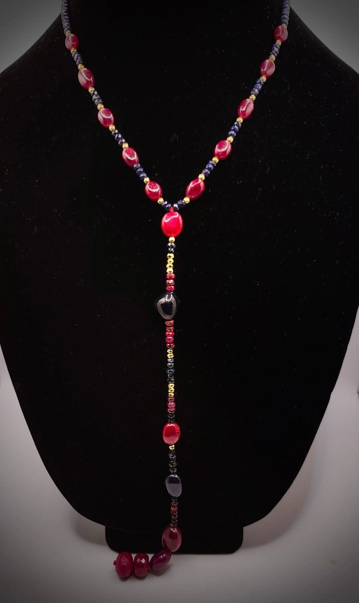 Natural Ruby and Sapphire Collar Necklace.