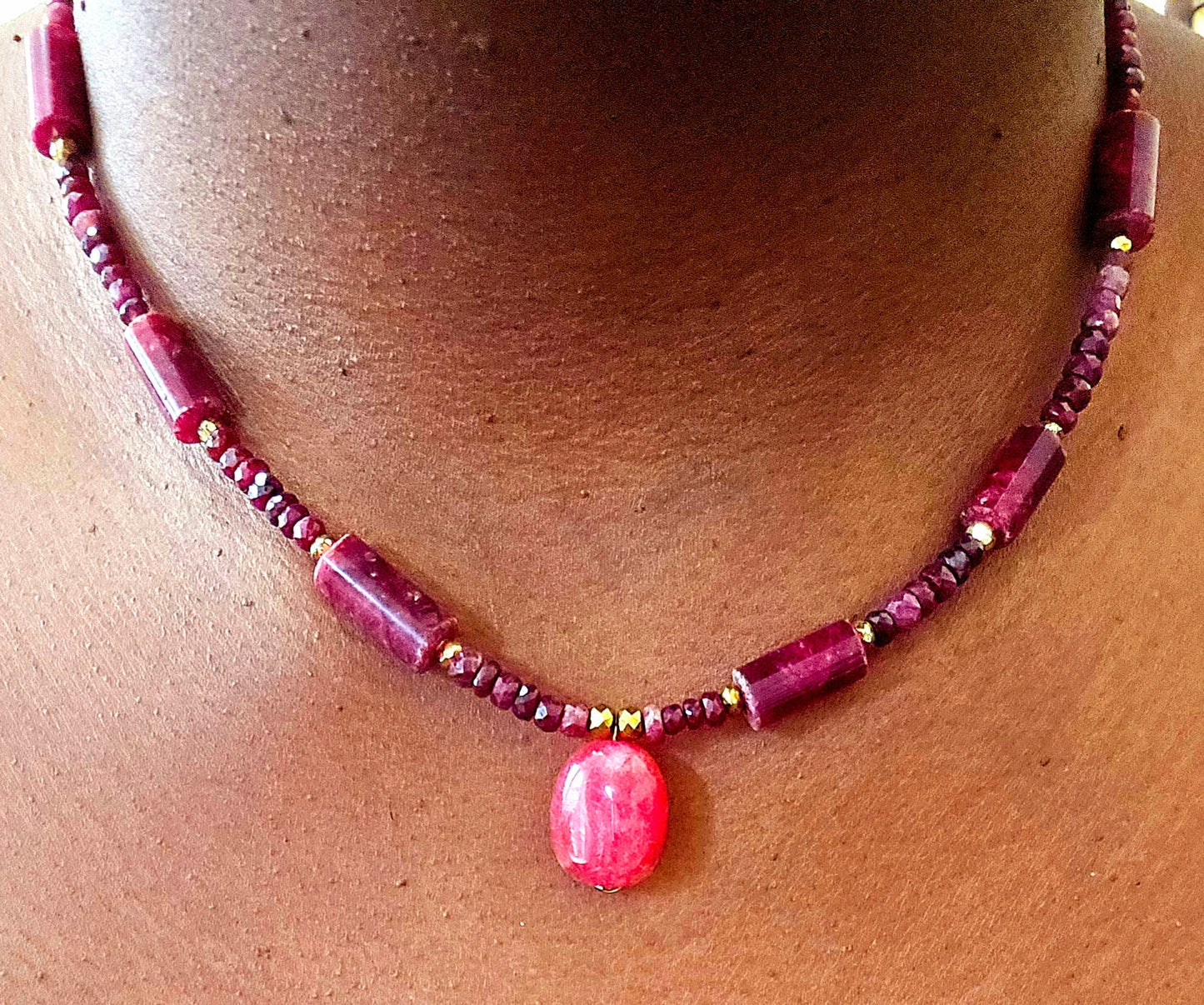 Natural Ruby Choker Necklace
