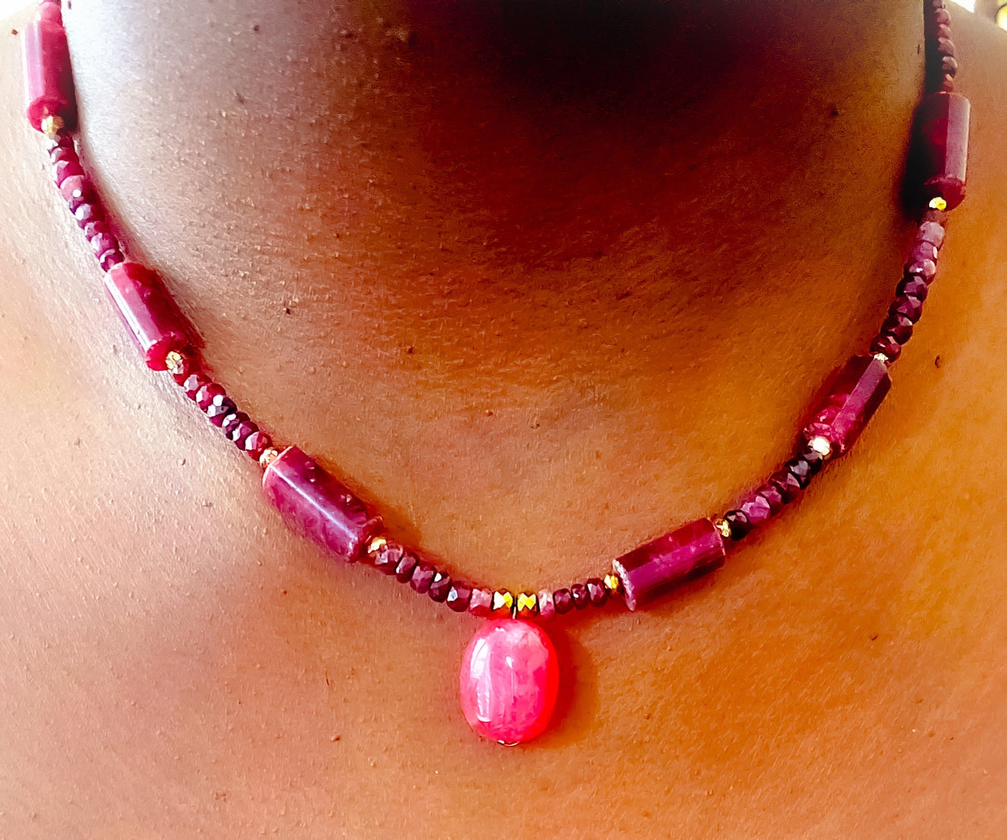 Natural Ruby Choker Necklace