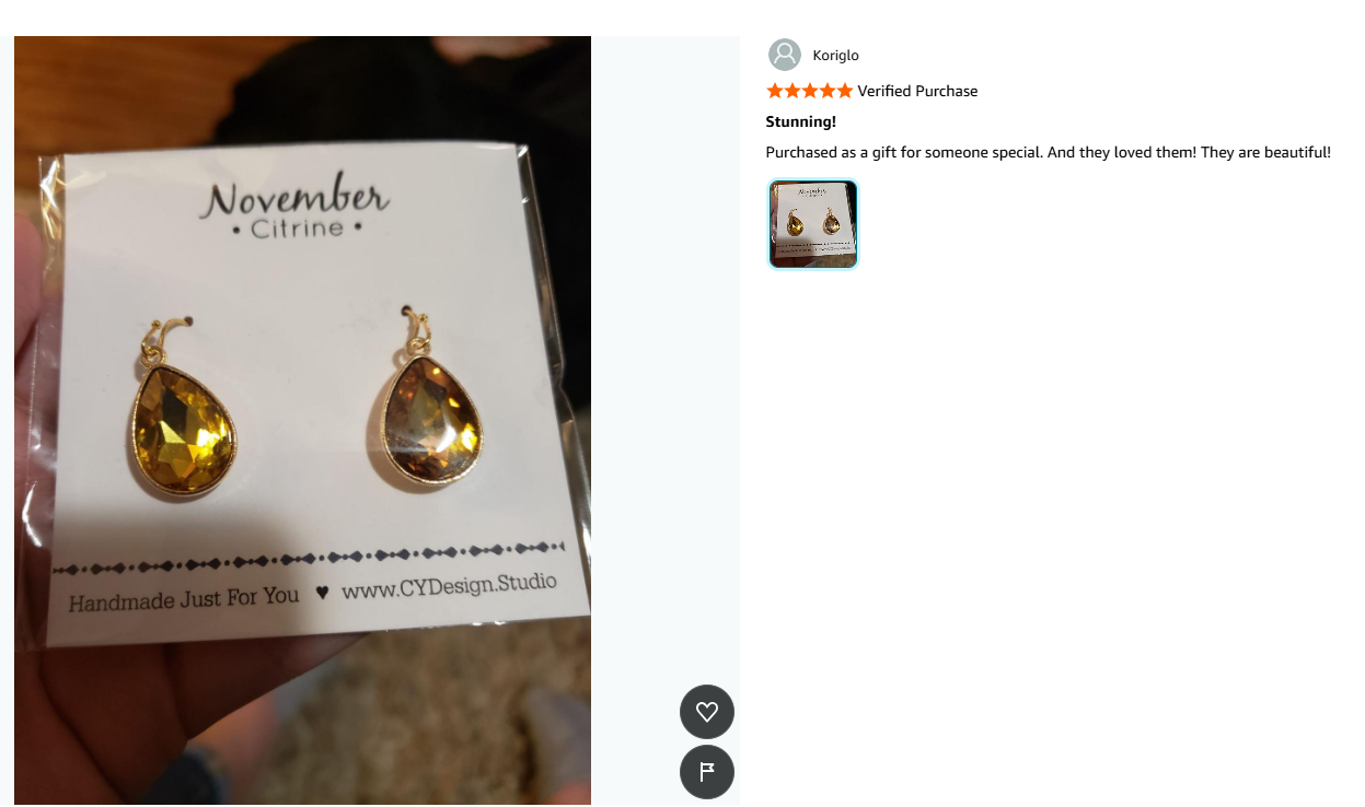 November Birthstone Earrings - Crystal Gold Filled Teardrop Earrings