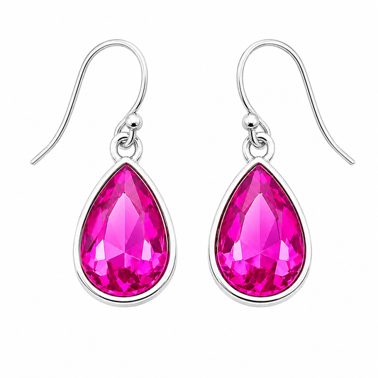 October Birthstone Earrings - Crystal Teardrop Earrings