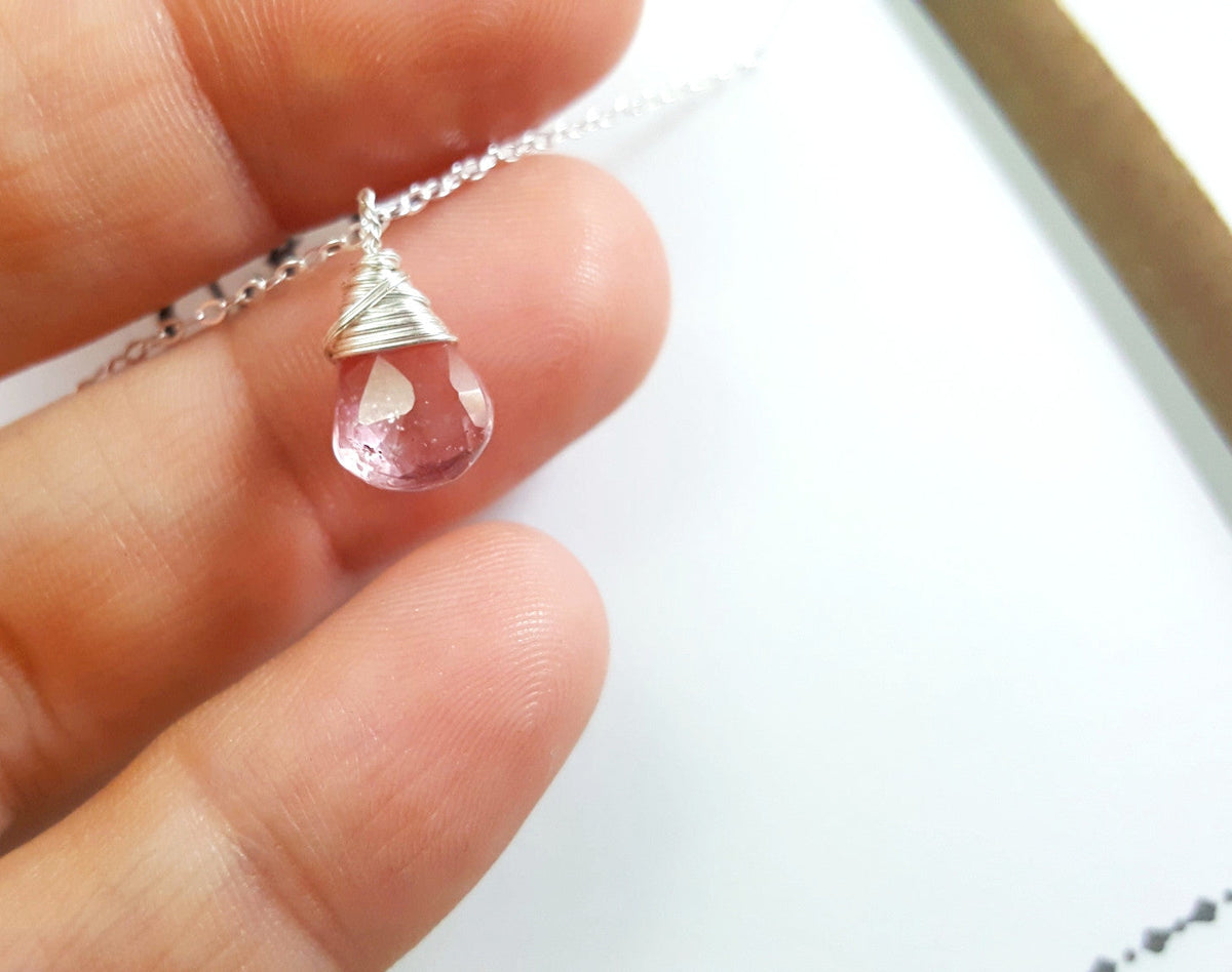 October Birthstone Necklace - Sterling Silver