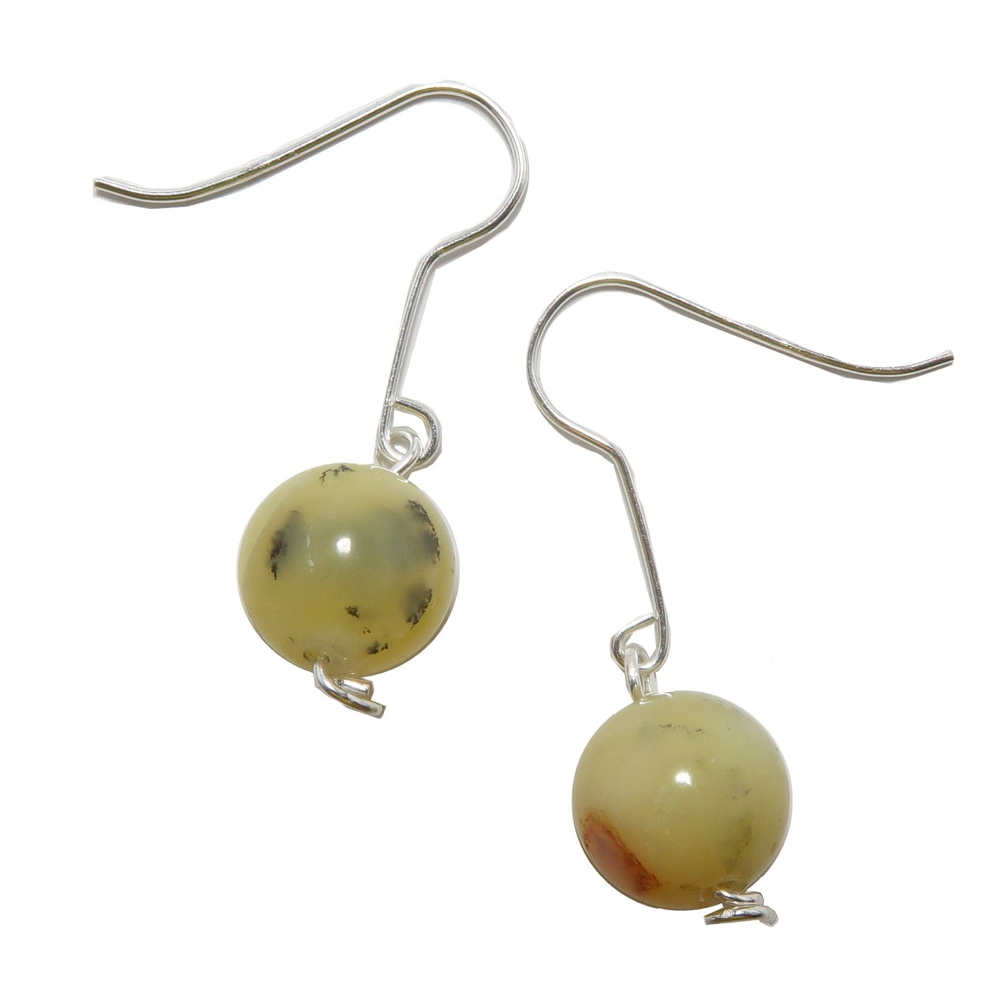 Opal Earrings Bright Yellow Sterling Silver Dangle