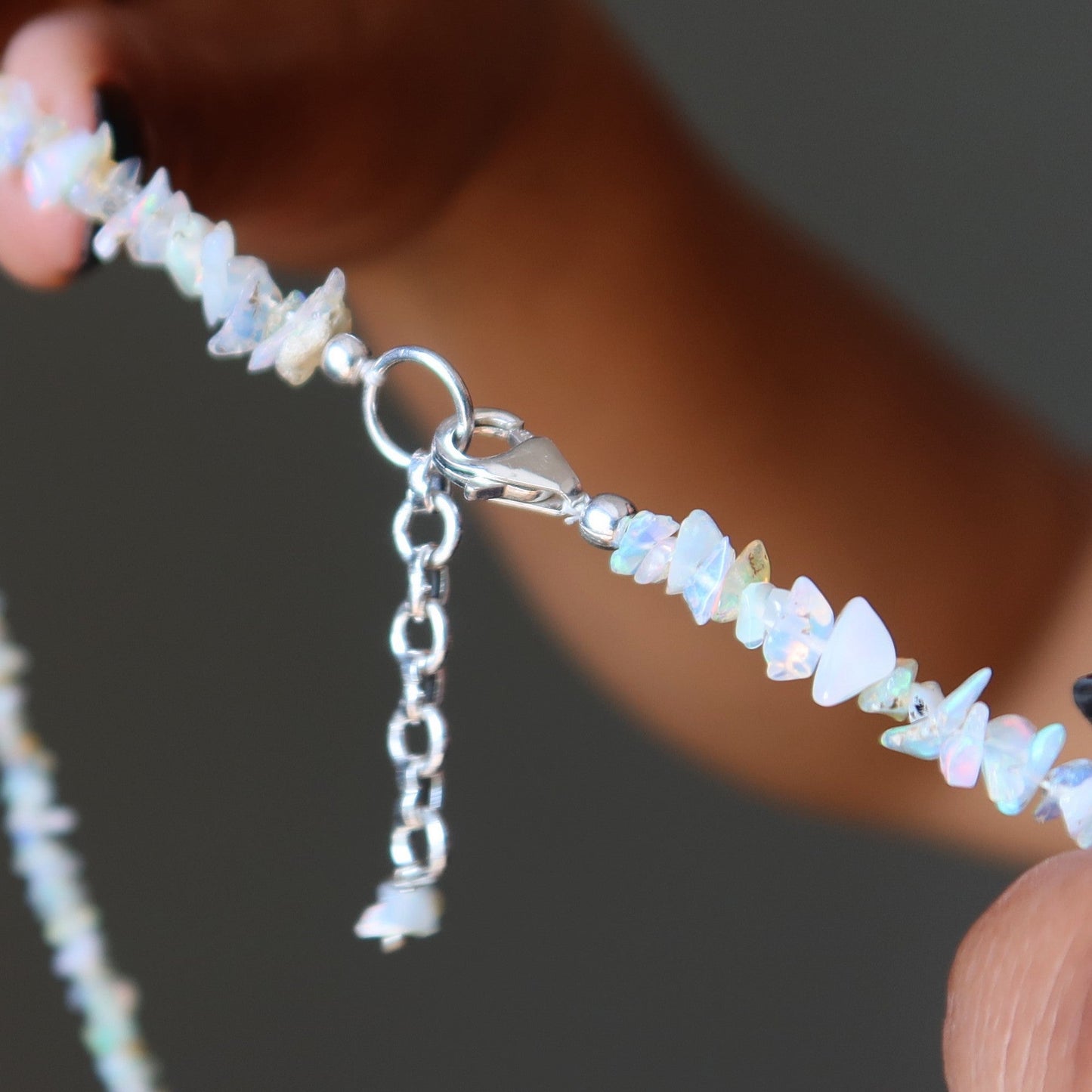 Opal Necklace Ethiopian Gemstone Sterling Silver