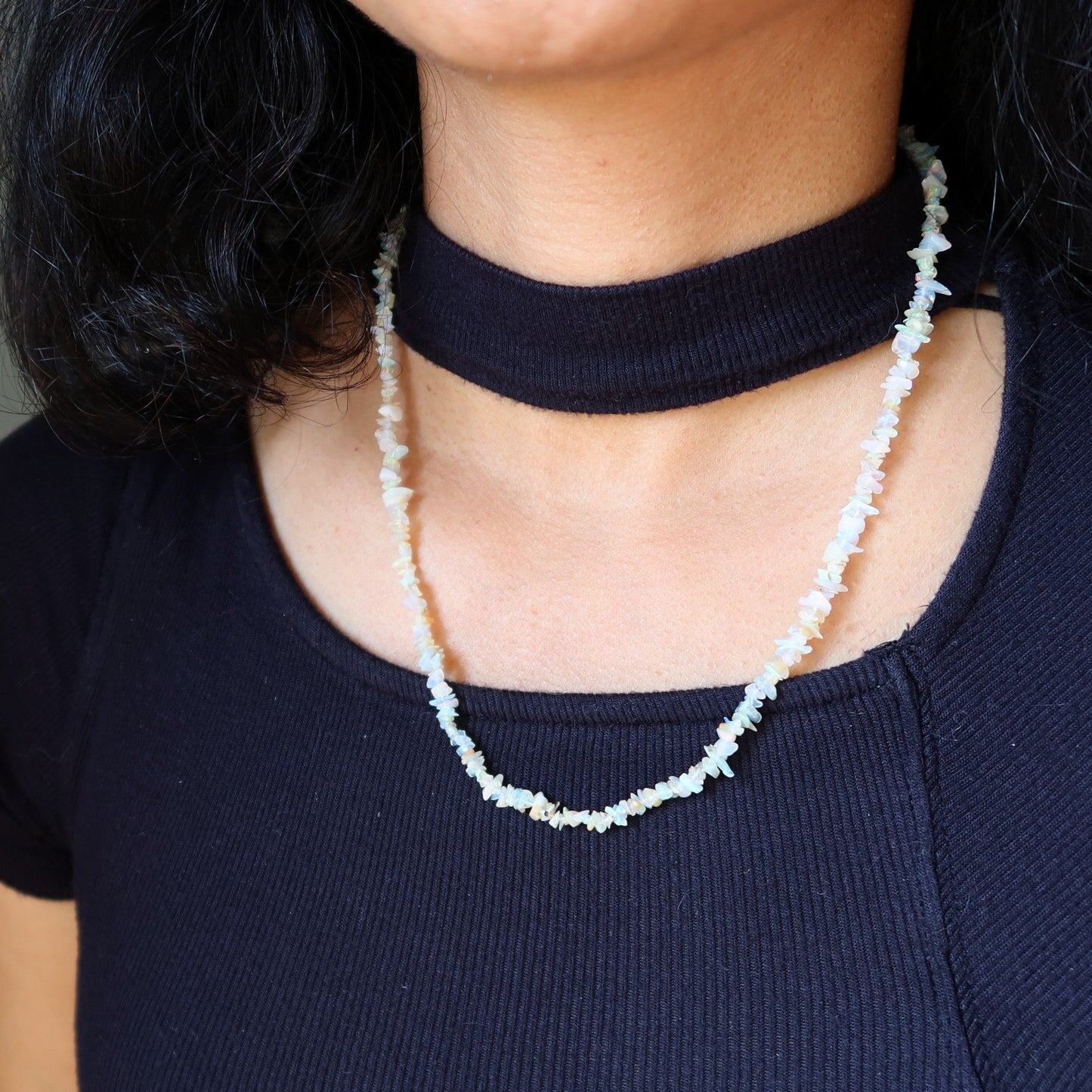 Opal Necklace Ethiopian Gemstone Sterling Silver