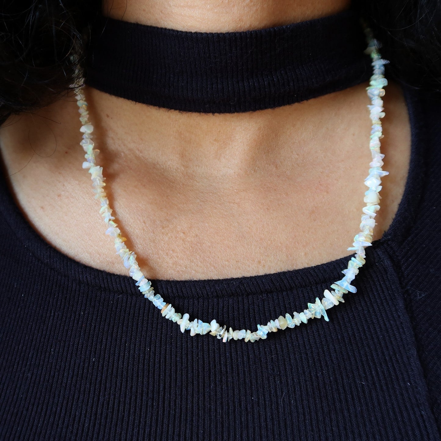 Opal Necklace Ethiopian Gemstone Sterling Silver