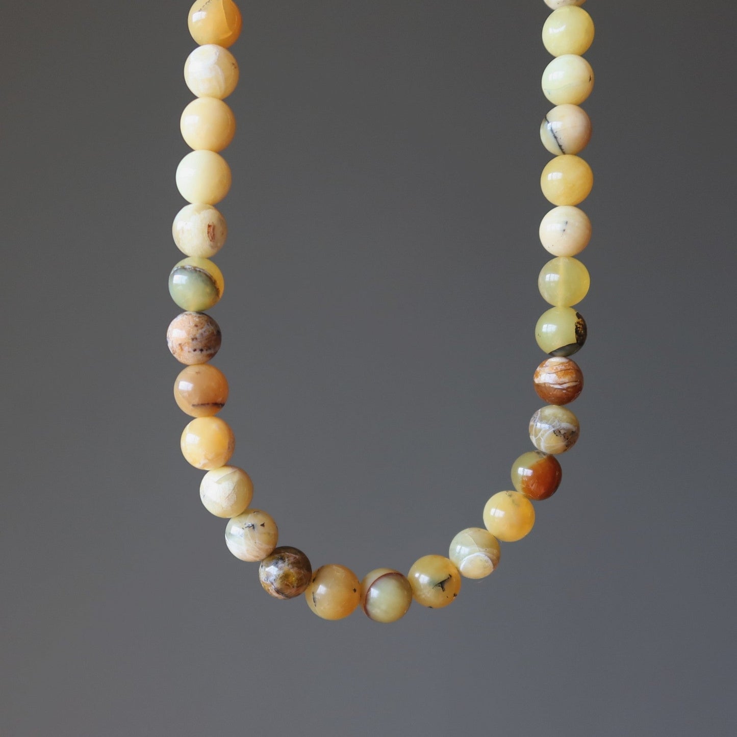 Opal Necklace Bright Yellow Beaded Confidence