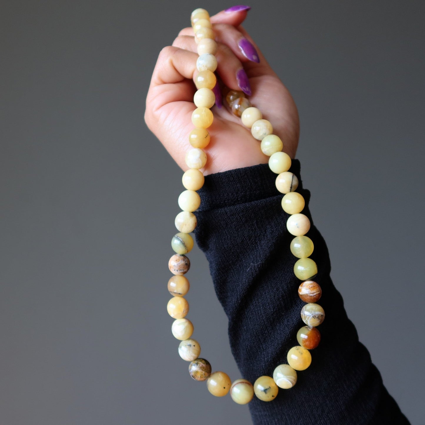 Opal Necklace Bright Yellow Beaded Confidence