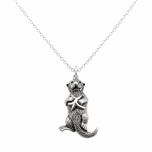 Sterling Silver Sea Otter Necklace | 18" Chain