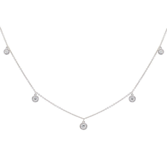 14K White Gold Diamond Necklace, 0.58ct