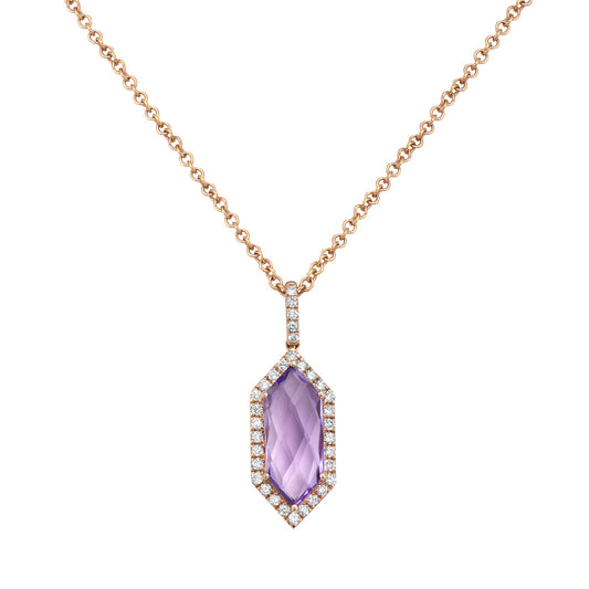 14K Rose Gold Rose De France Pendant, 2.57ct