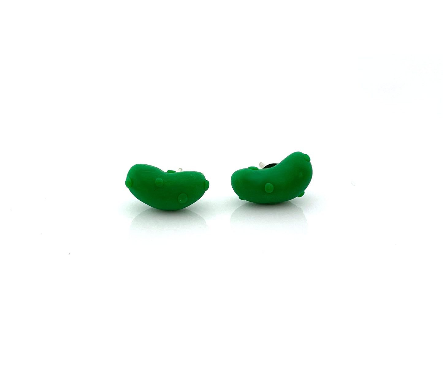 Pickle Charm Polymer Clay Sterling Silver Stud Earrings