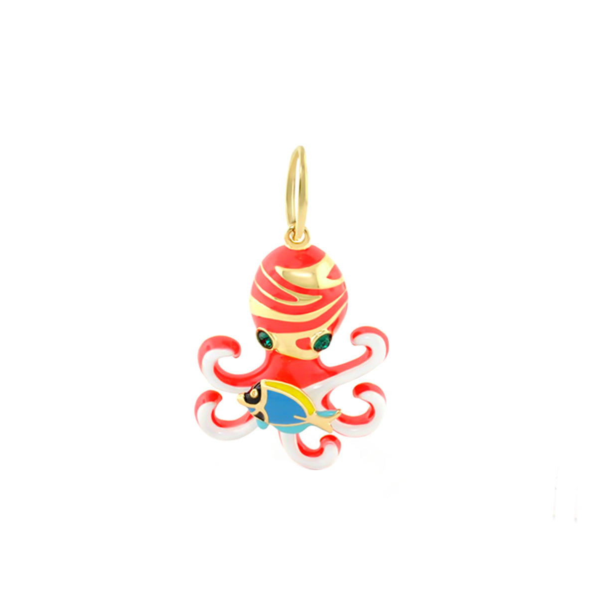 18K Gold Octopus Pendant