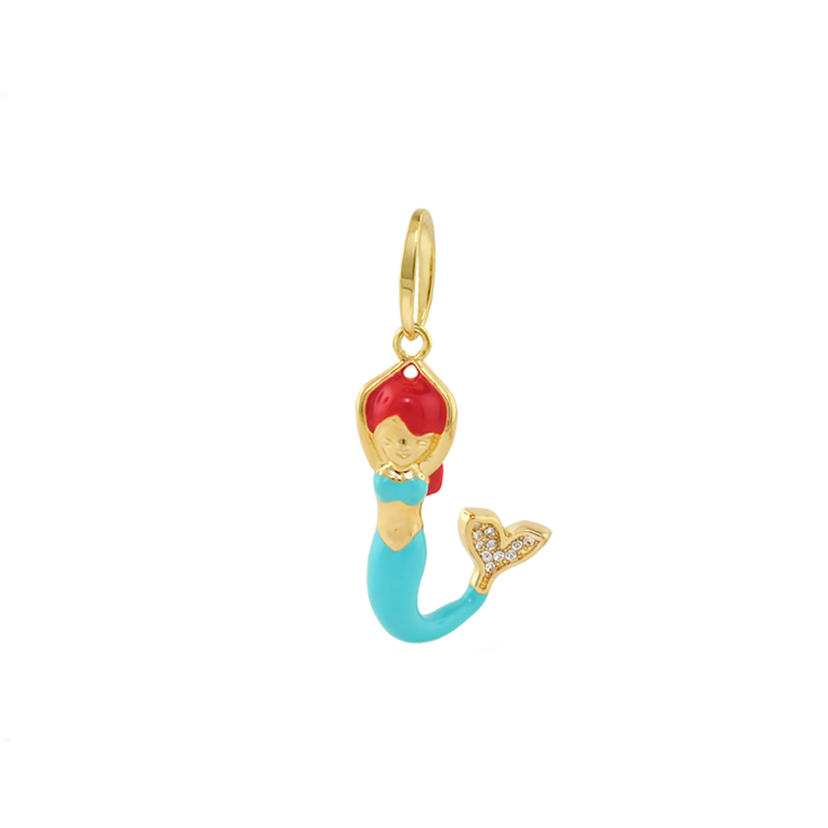 18K Gold Mermaid Pendant