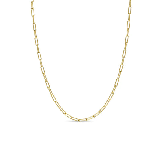 Tiny Gold Paperclip Chain Necklace