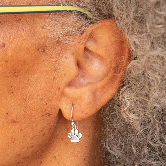 Paw Print Dangle Earrings