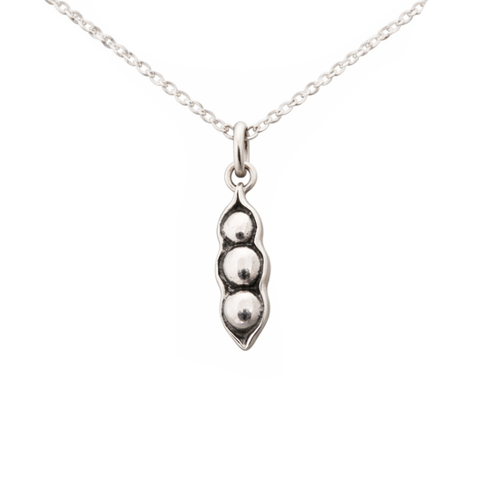 Sterling Silver Three Peas in a Pod Necklace