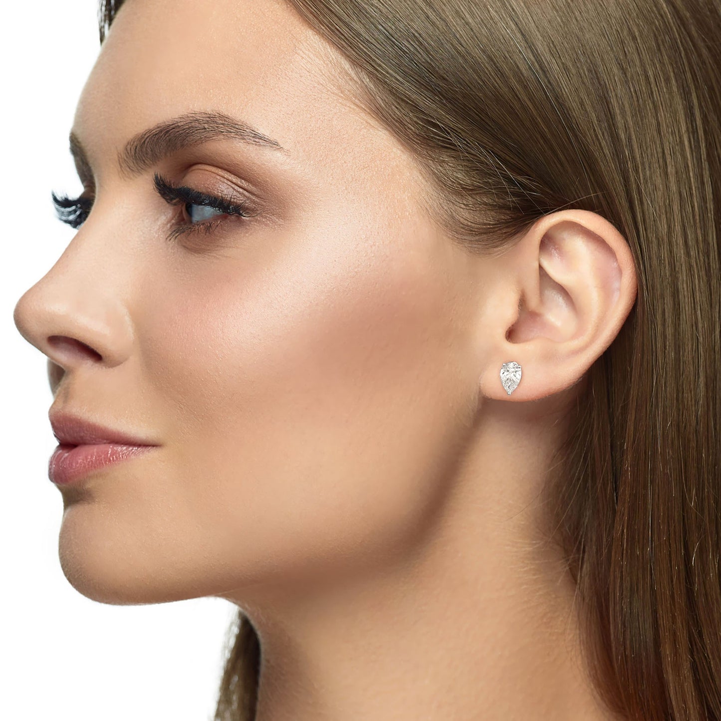 Diamond Pear Cut 3 Prong Earring