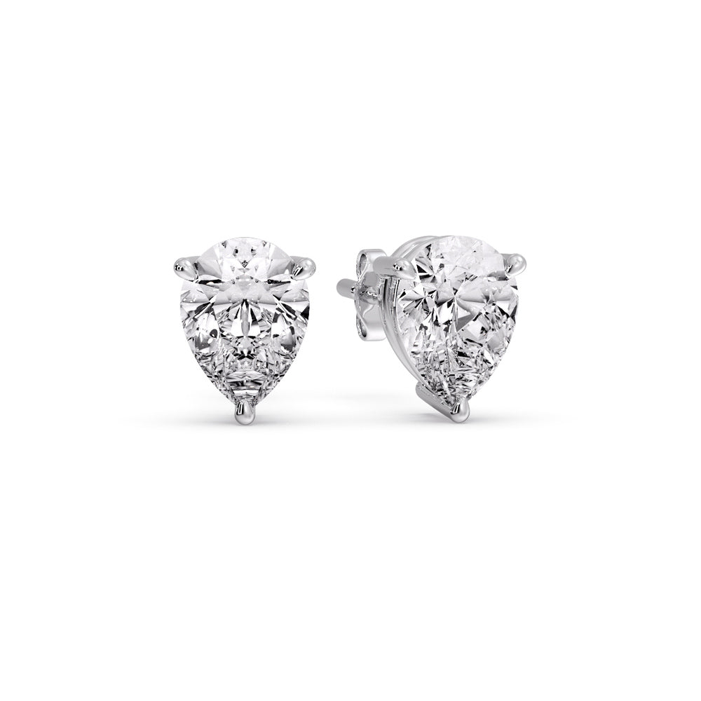 Diamond Pear Cut 3 Prong Earring