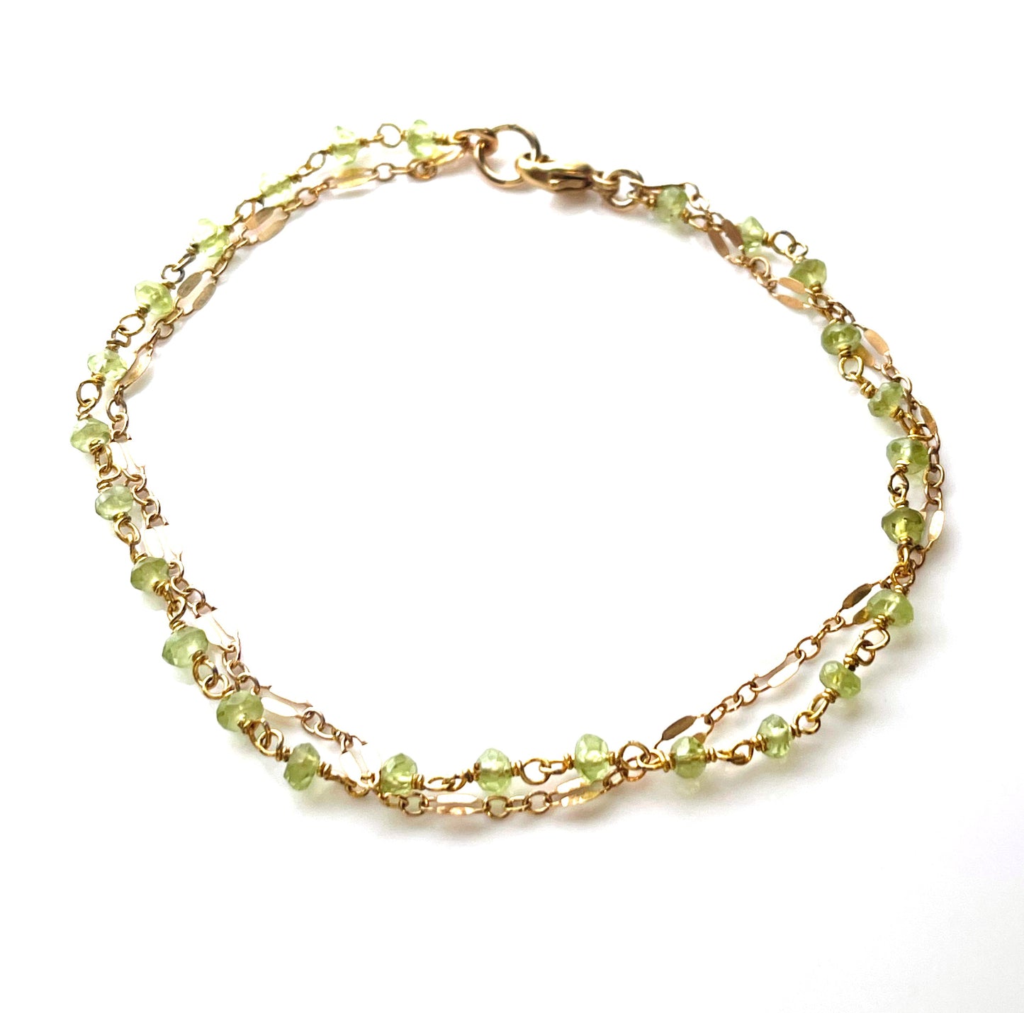 Peridot Dual Chain Bracelet
