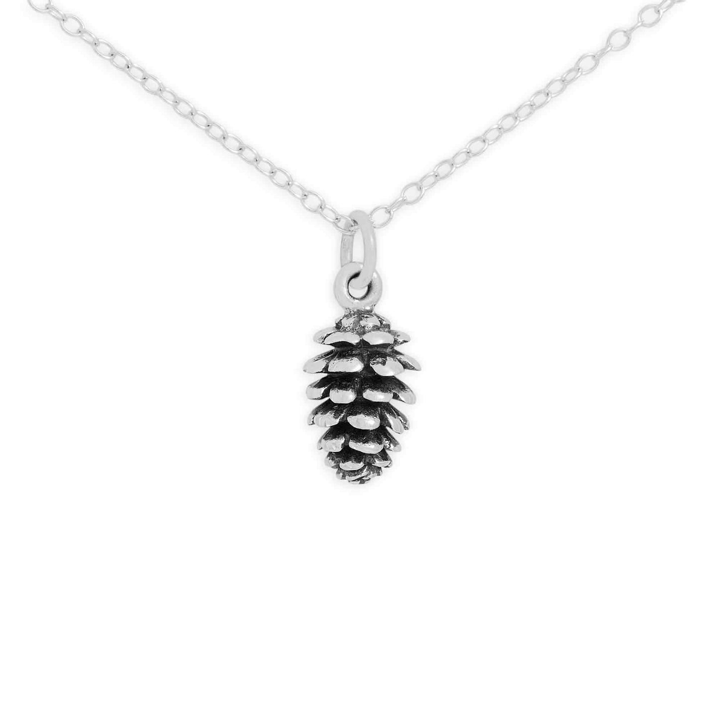 Sterling Silver Pinecone Necklace – Nature-Inspired Charm