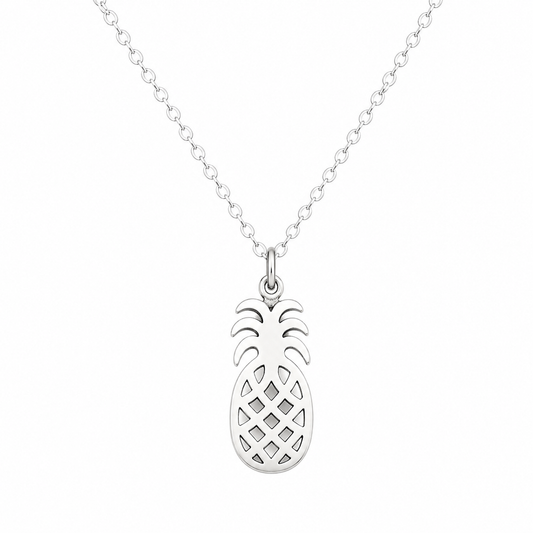 Pineapple Charm Necklace - Sterling Silver Jewelry