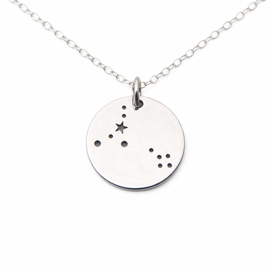 Pisces Zodiac Necklace – Sterling Silver Constellation Pendant on 18” Chain, Astrology Jewelry Gift