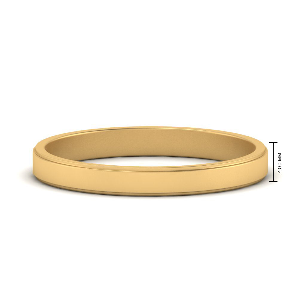Simple Flat Wedding Band 4MM