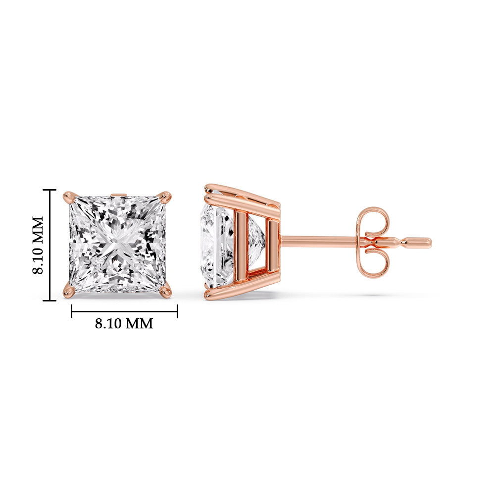 Princess Cut Diamond Stud Earring