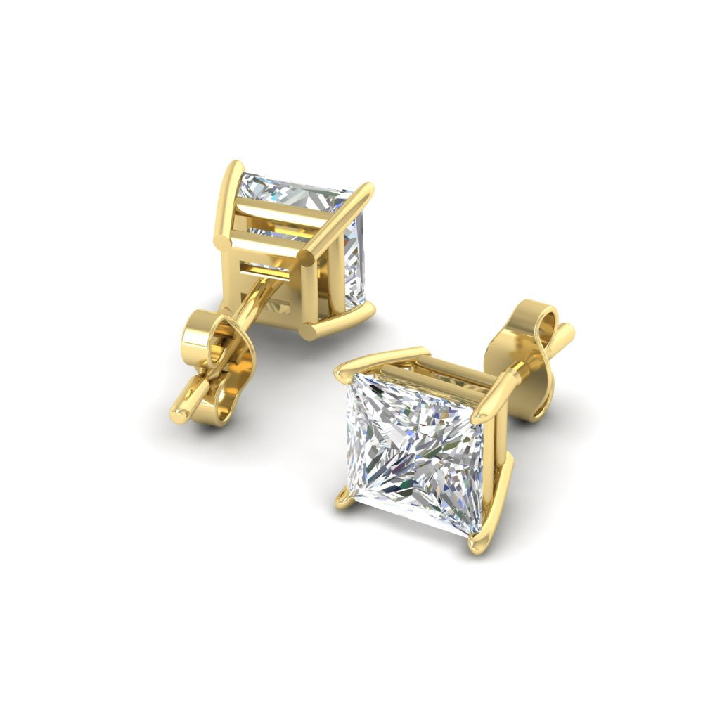 Princess Cut Diamond Stud Earring