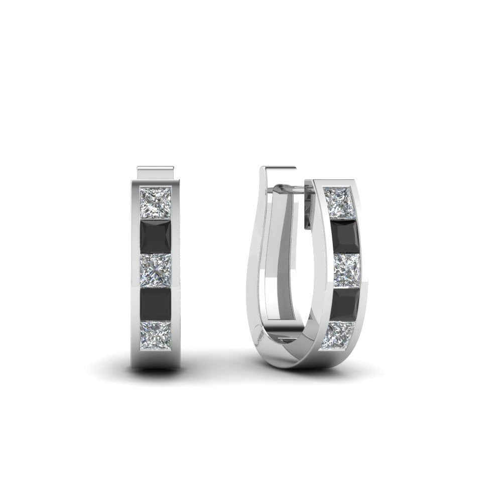 Channel Set Huggie Hoop Earring