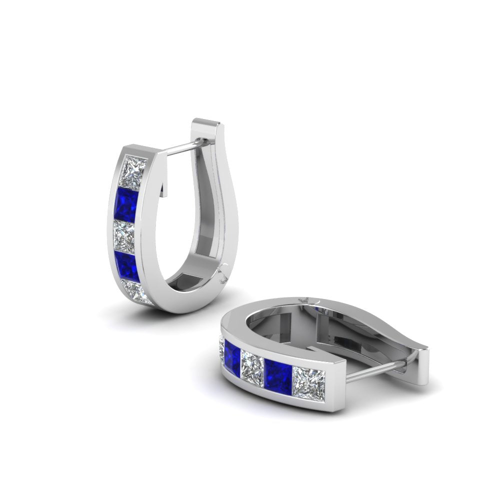 Channel Set Huggie Hoop Earring