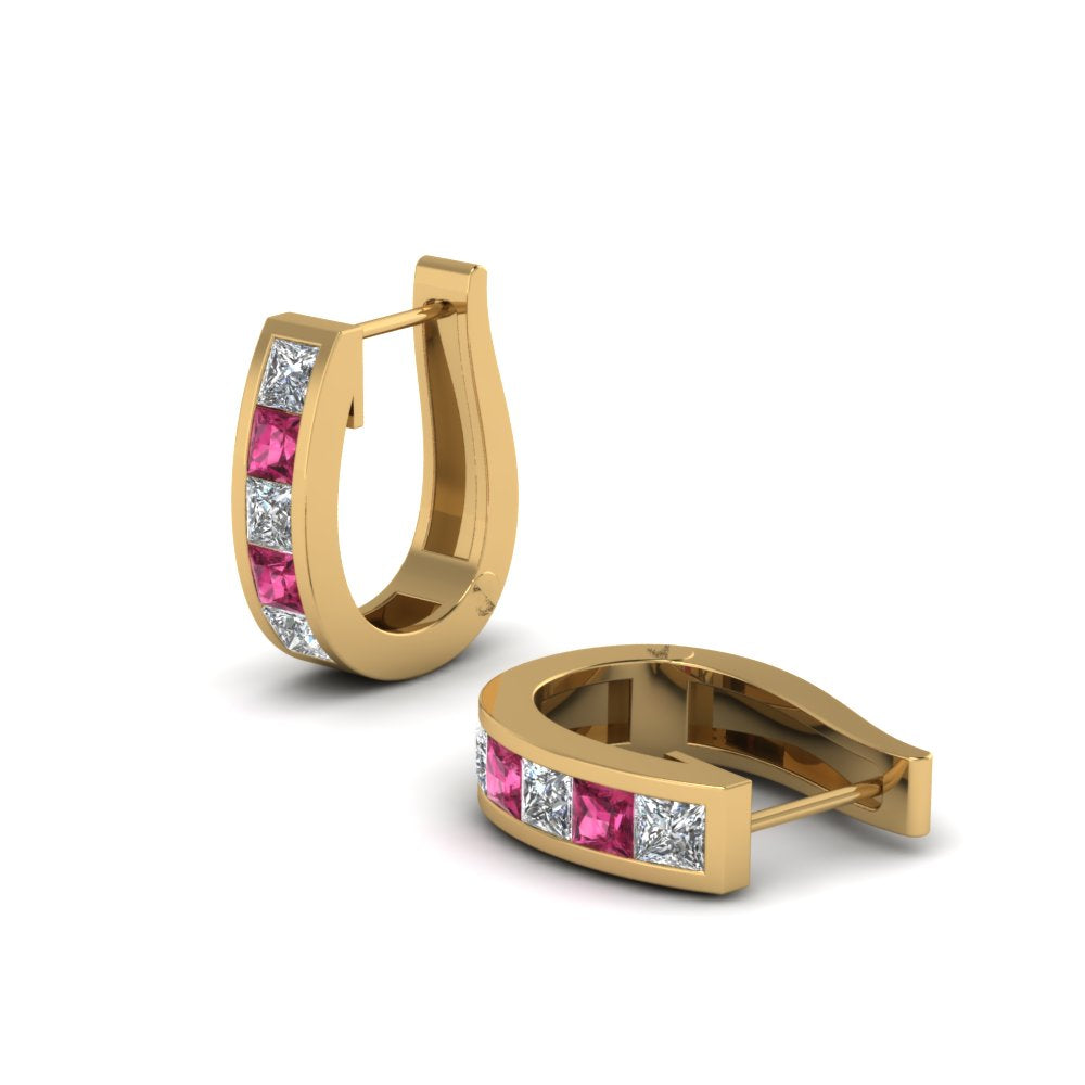 Channel Set Huggie Hoop Earring