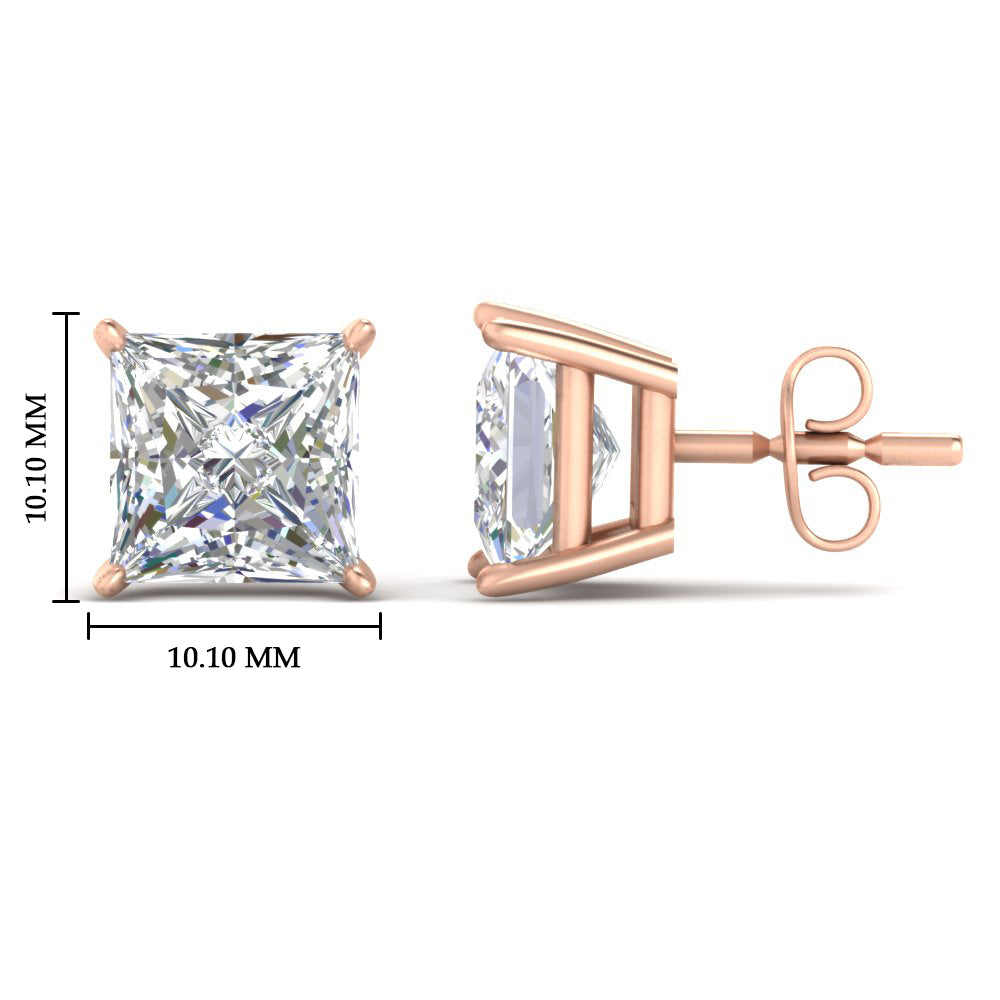 Princess Cut Diamond Stud Earring