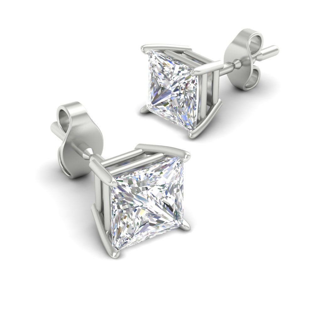 Princess Cut Diamond Stud Earring