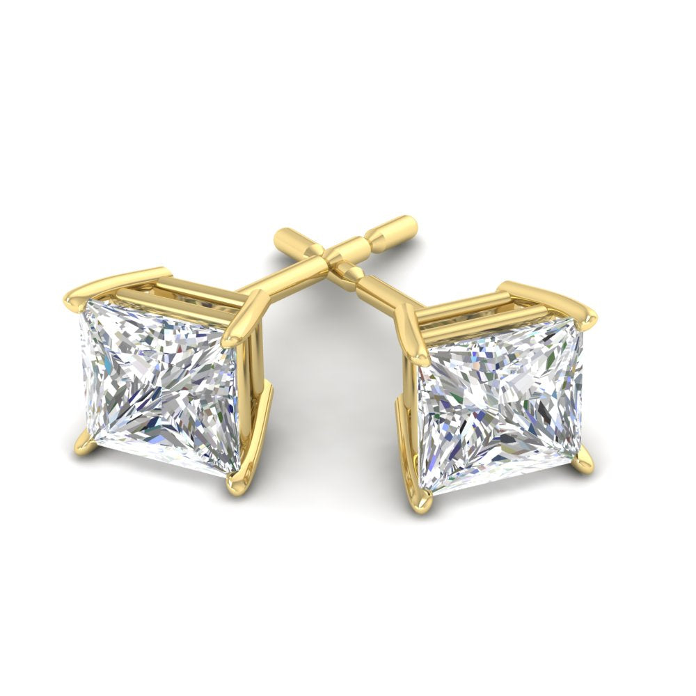 Princess Cut Diamond Stud Earring