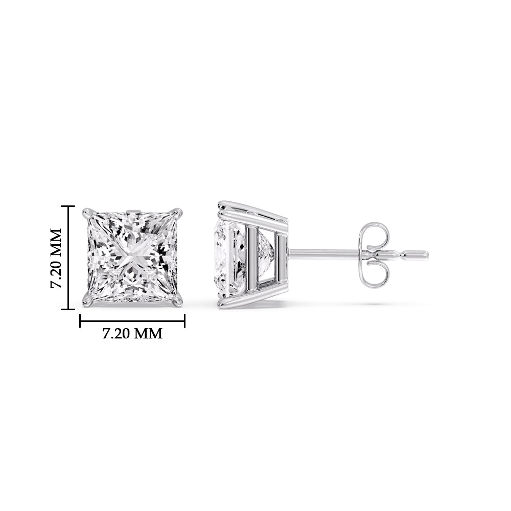 Princess Cut Diamond Stud Earring