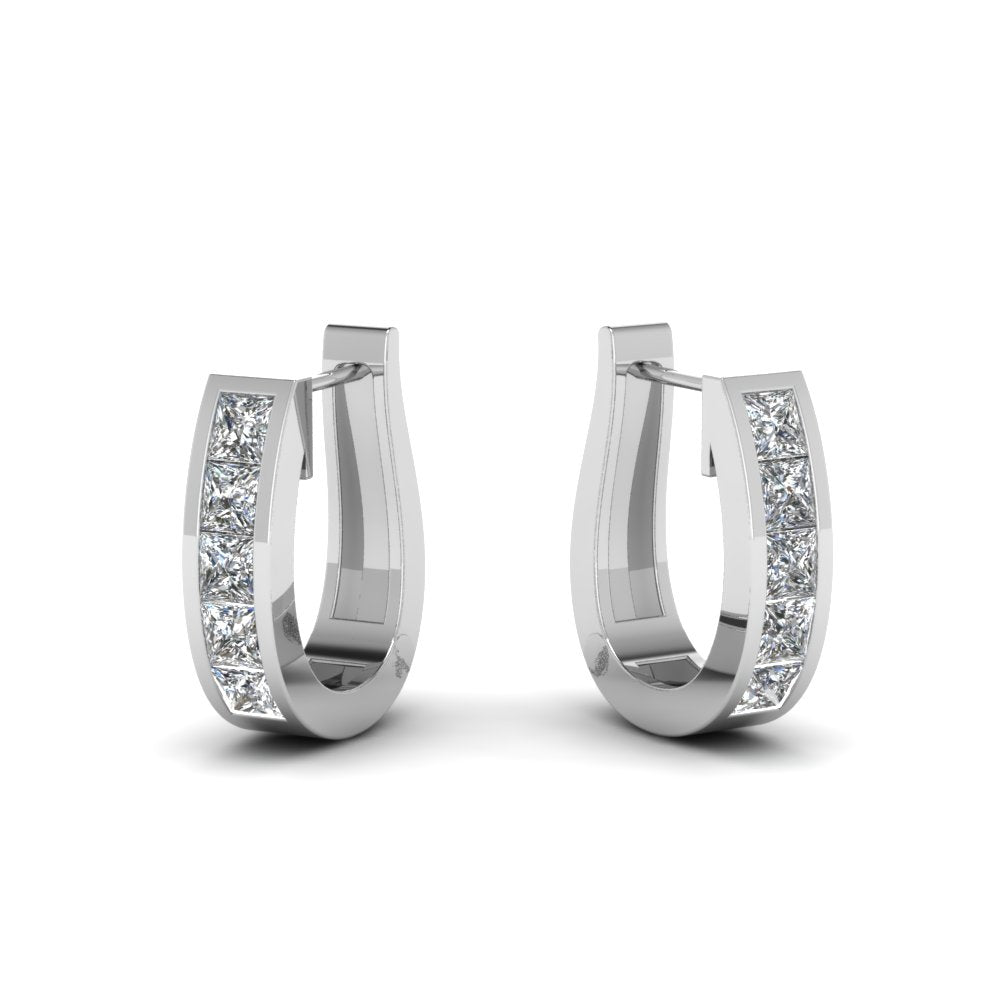 Channel Set Huggie Hoop Earring