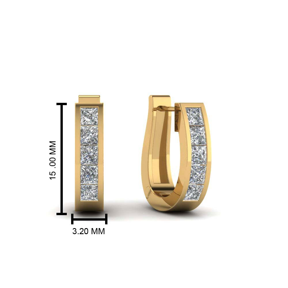 Channel Set Huggie Hoop Earring