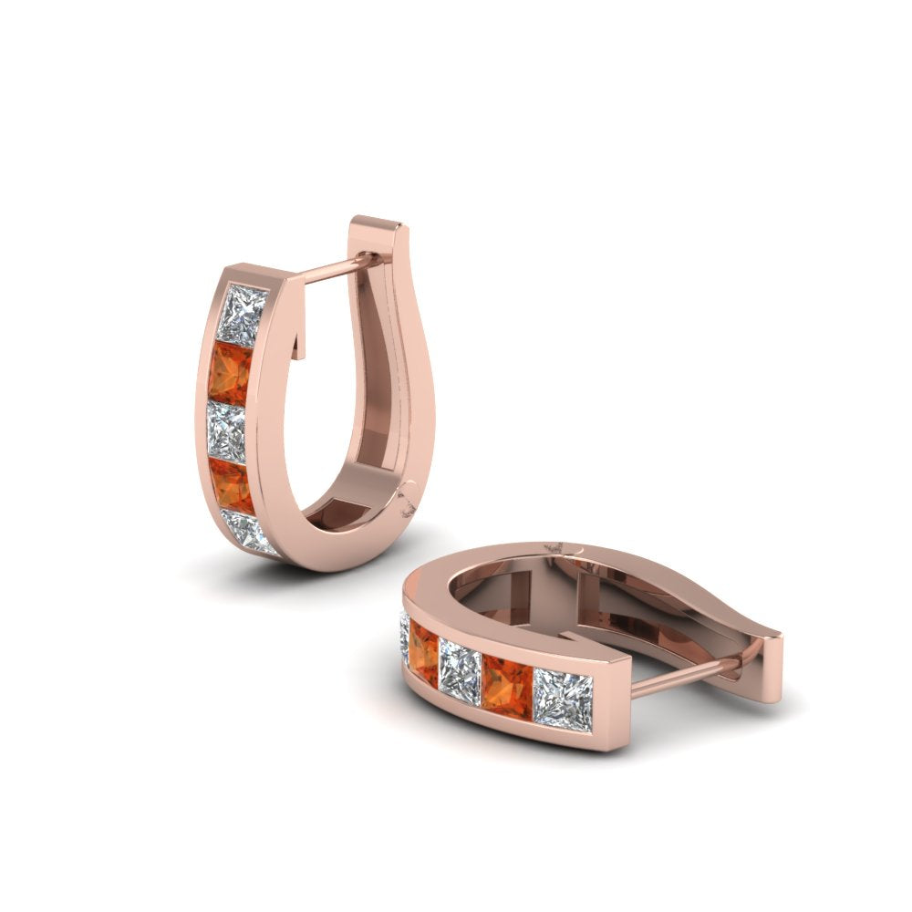 Channel Set Huggie Hoop Earring