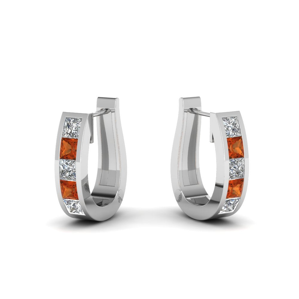Channel Set Huggie Hoop Earring