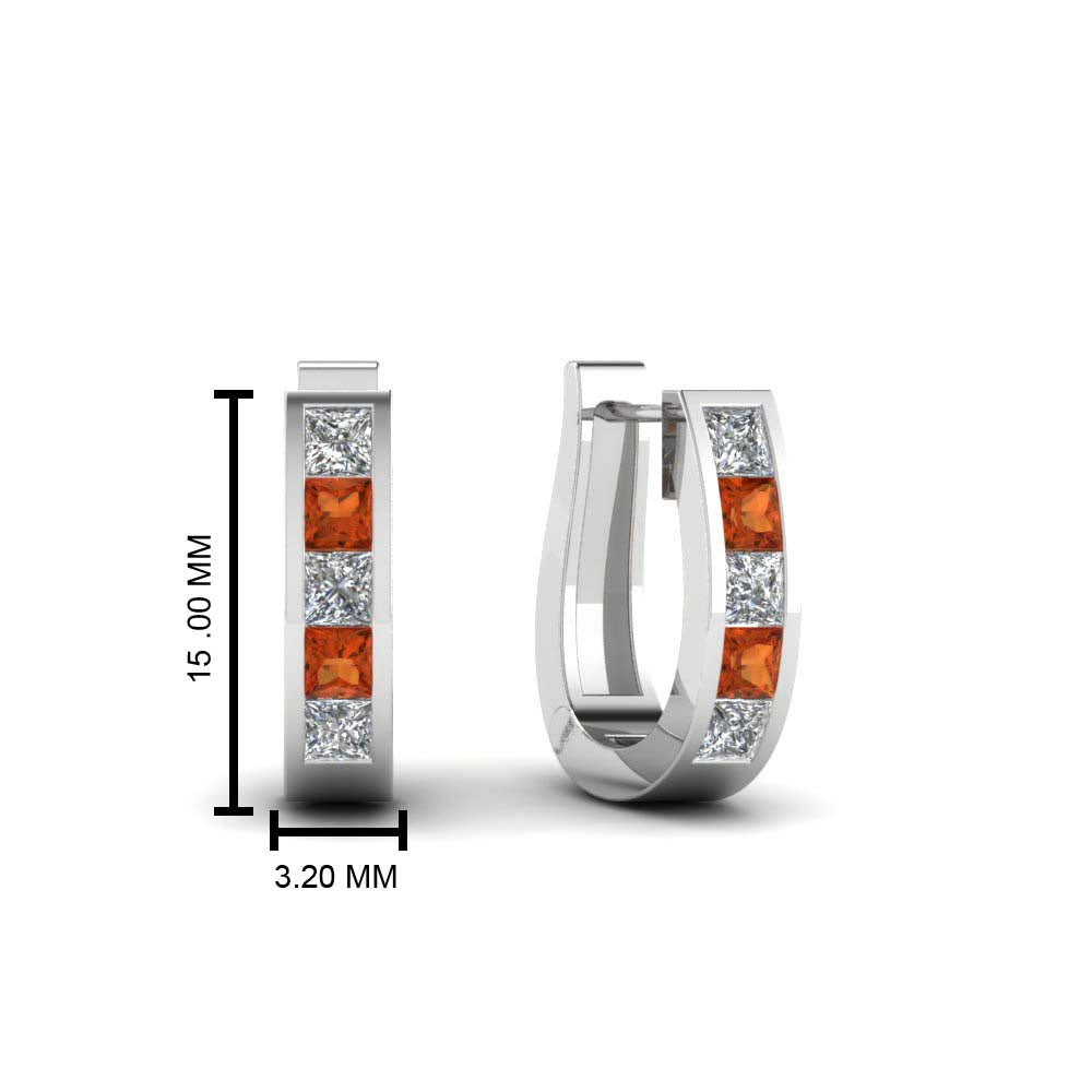 Channel Set Huggie Hoop Earring