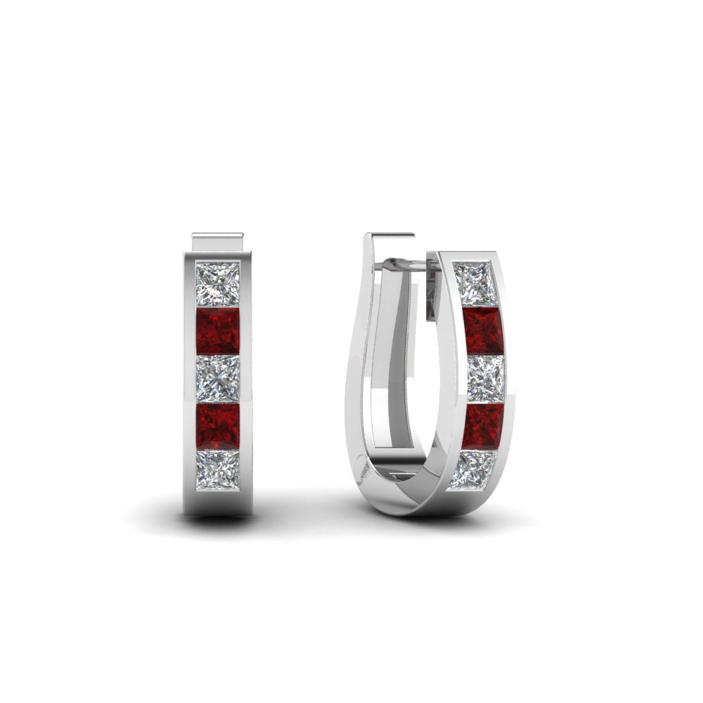 Channel Set Huggie Hoop Earring