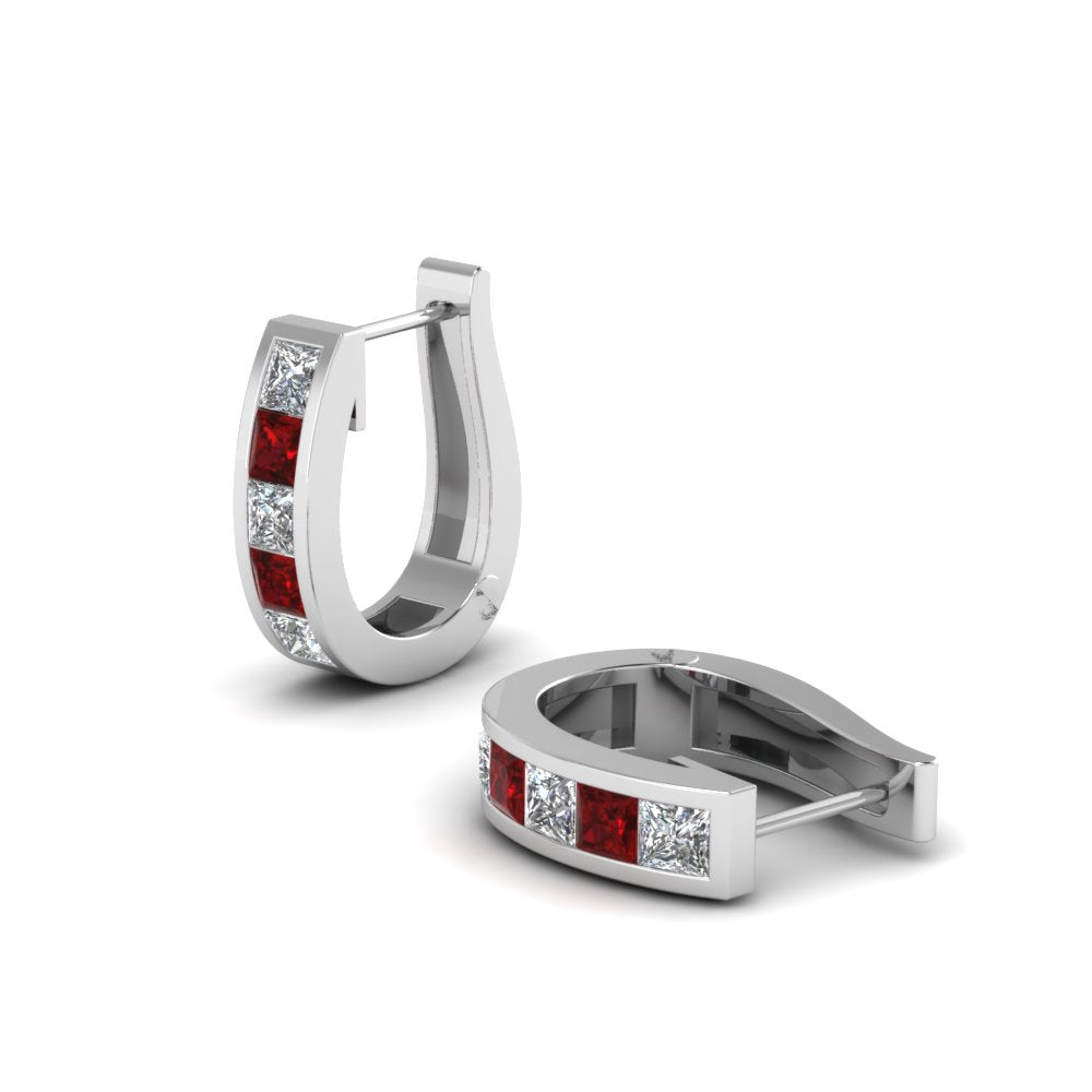 Channel Set Huggie Hoop Earring