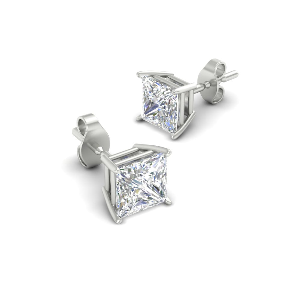 Princess Cut Diamond Stud Earring