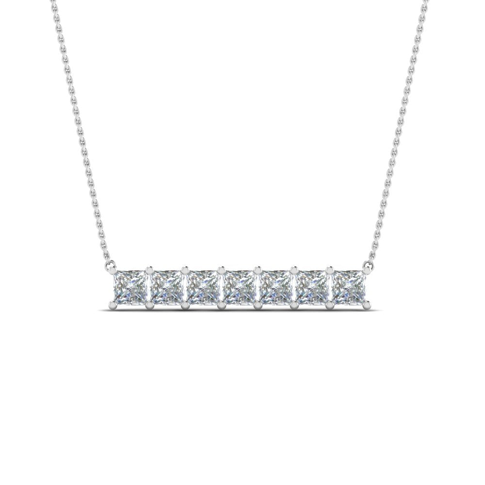 Princess Cut Horizontal Bar Pendant