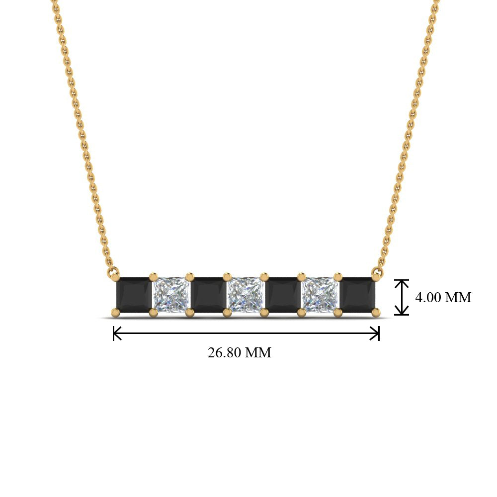 Princess Cut Horizontal Bar Pendant