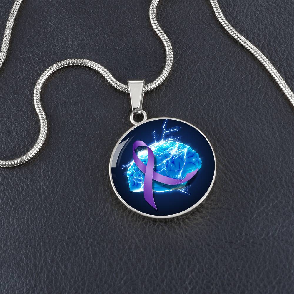 Purple Ribbon Brain Necklace
